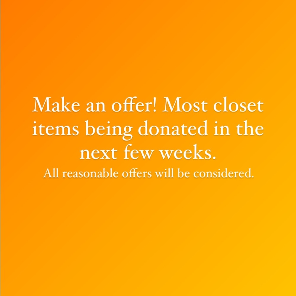 Not for sale! Make an offer on existing closet items and more to come.
